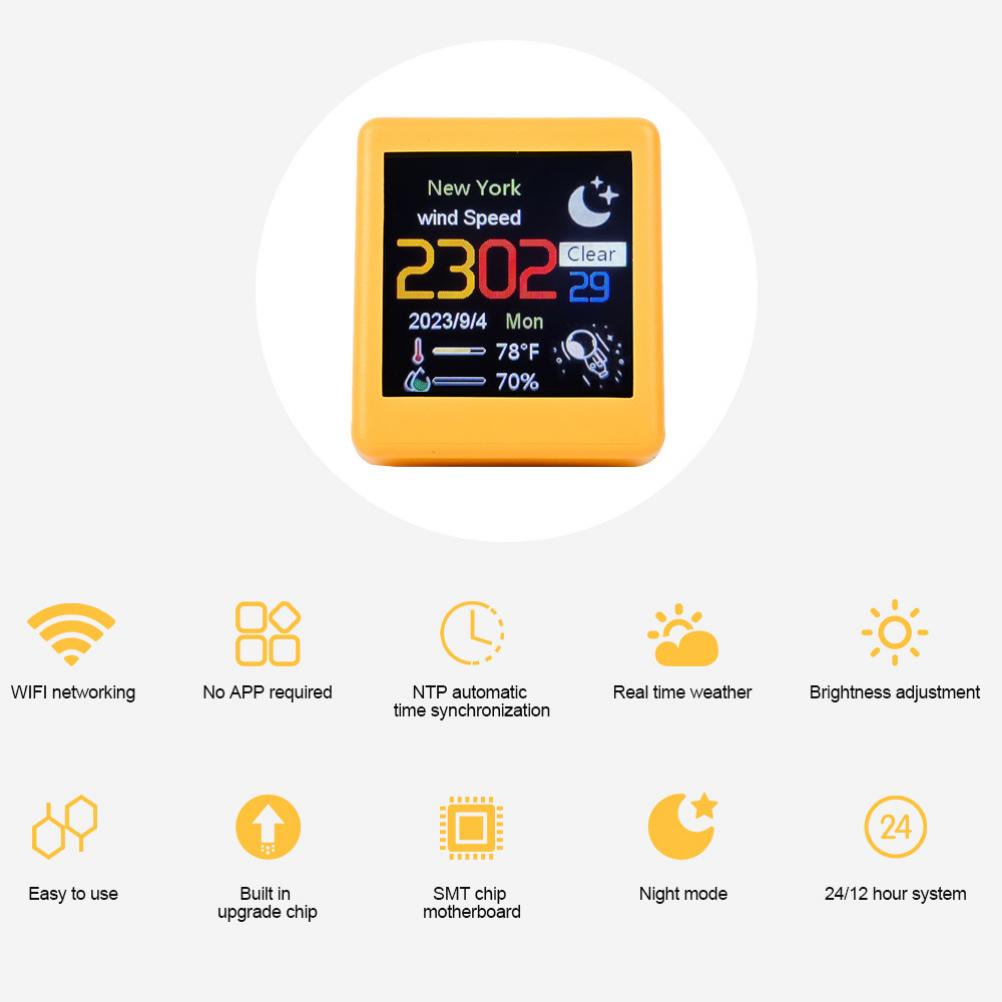 Супер крутая мини-Wi-Fi настольная погодная цифровая часовая станция с IPS LCD экраном гаджет для украшения