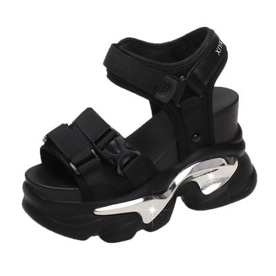 Модные летние женские сандалии с открытым носком на танкетке и платформе, женские сандалии на толстой подошве высотой 10 см, новые повседневные пляжные шлепанцы