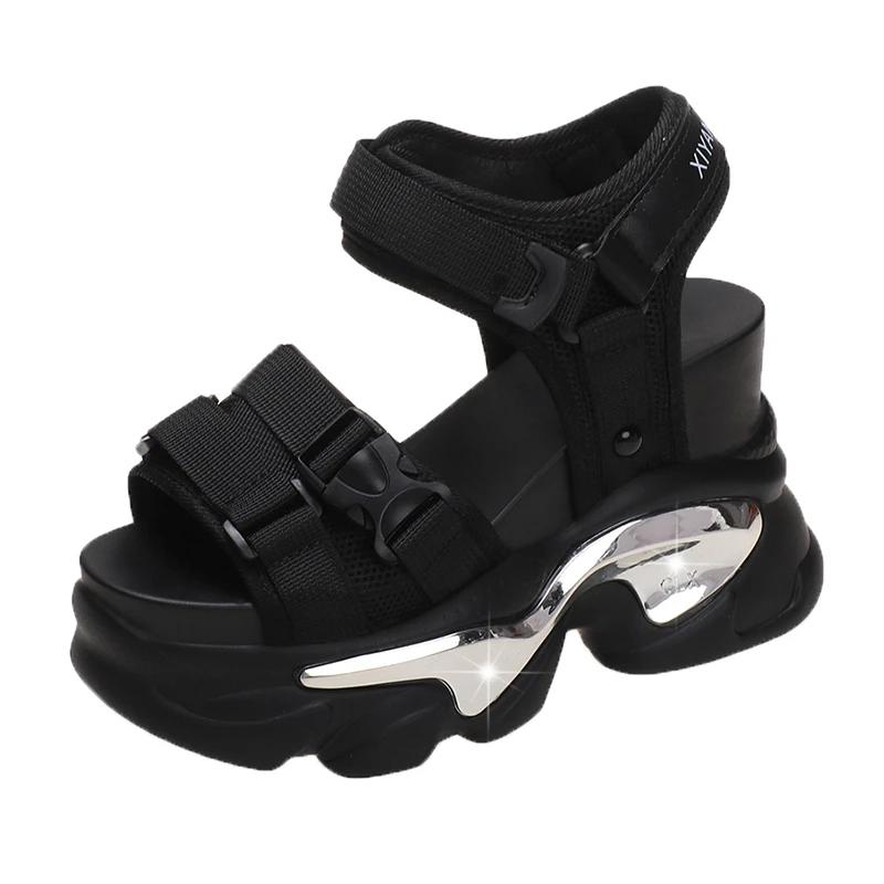 Fashion Fashion Summer Women Sandals Peep-toe Wedge Platform Sneakers Woman 10CM Heels Thick Bottom Sandal New Casual Beach Flip Flops