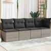 VidaXL 4-seater Garden Sofa with Grey Cushions Braided Resin 366115
