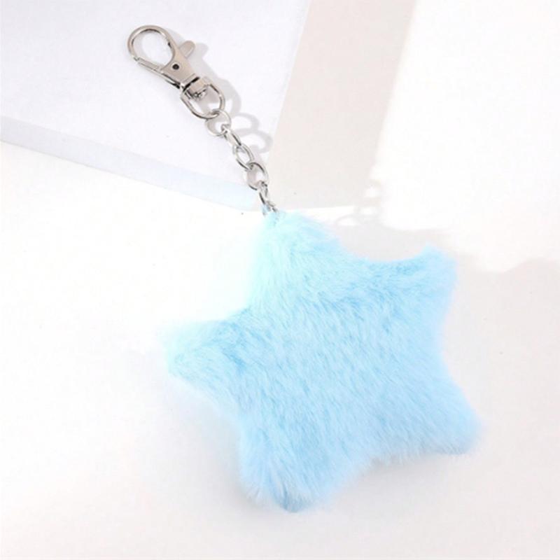 Furry Star Decorations Keychains Rings Holders Bag Pendants Gift Accessories