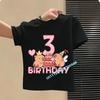Capybara Girl Birthday Clothes Cute Toddler Kids Number T Shirt Cartoon Short Sleeve Baby Polyester T Shirt Summer Children Tops