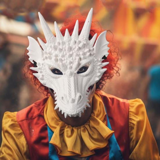 3D костюм дракона для выступлений, крутой сценический головной убор для вечеринки, косплей, красочный головной убор дракона, чехол для вечеринки