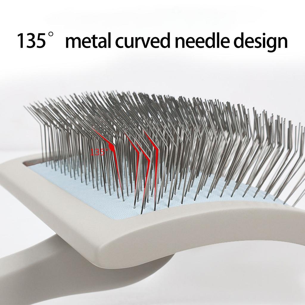 MultiPurpose Pet Grooming Comb Massage Brush With Comfortable Grip Handle Removes Dog Cats Shedding Furs Efficiently