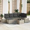 VidaXL 7-Piece Garden Sofa Set with Gray Cushions Poly Rattan 3347142