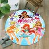 1pc Winx Club  Carpet, Round Rug, Comfortable, Suitable for Entryways, Living Rooms, Office, And Bedrooms, Christmas Decoration