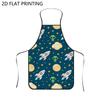 1pc 2D Flat Printed Apron, Space Alien Rocket Pattern, Durable, Suitable for Cooking, Baking, Painting, and Crafts, Also Suitable for Barbecuing, Outd