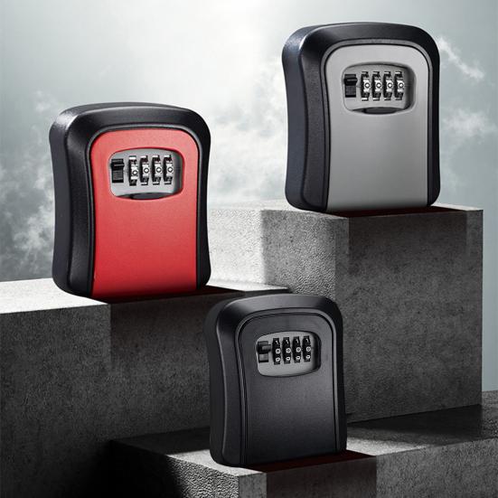 1 комплект ящика с замком для ключей, большая вместимость, высокая прочность, хорошая безопасность, небьющийся 4-значный кодовый замок с паролем, сейф для дома