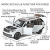 1:32 Land Rover Range Rover SV2025 Models Cars Toys Rubber Tires with Light Music Vehicle 6 Doors Opened Car Kids Festival Gifts