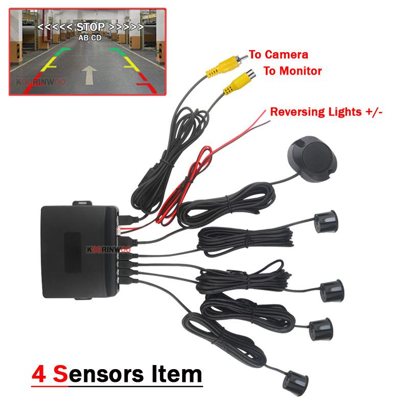Koorinwoo Visible Video Car Parking Sensors 8/6/4 Probes Backlight Front With Rear Alarm Parktronic For DVD Andriod Media System