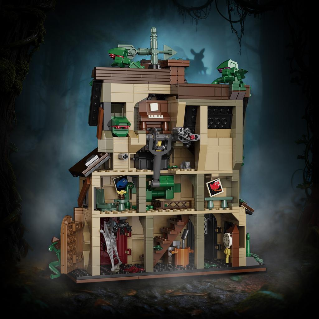 Backyard Man-Eating Flower House Building Blocks, Boys' Gift, Horror Assembling Toy, Creative Decoration