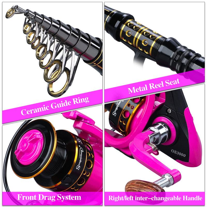 Комбинированная телескопическая удочка и катушка из углеродного волокна длиной 2,1–3,0 м с рыболовной катушкой 12BB Спорт на открытом воздухе