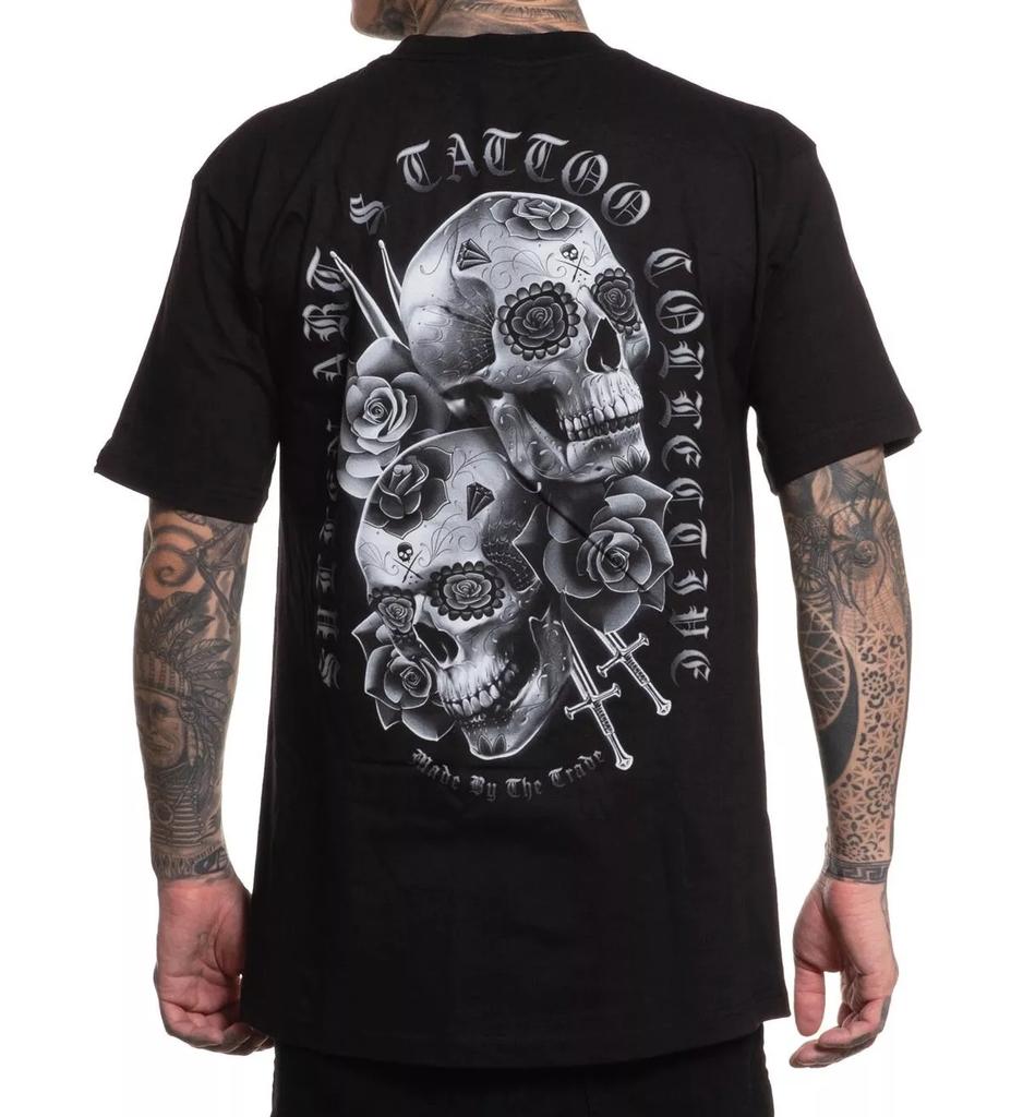 T Shirt Sullen Muertos Nera Standard Tatuatore Teschio