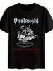 Черная футболка с графическим принтом ONSLAUGHT Power From Hell - Ретро-дизайн рок-группы