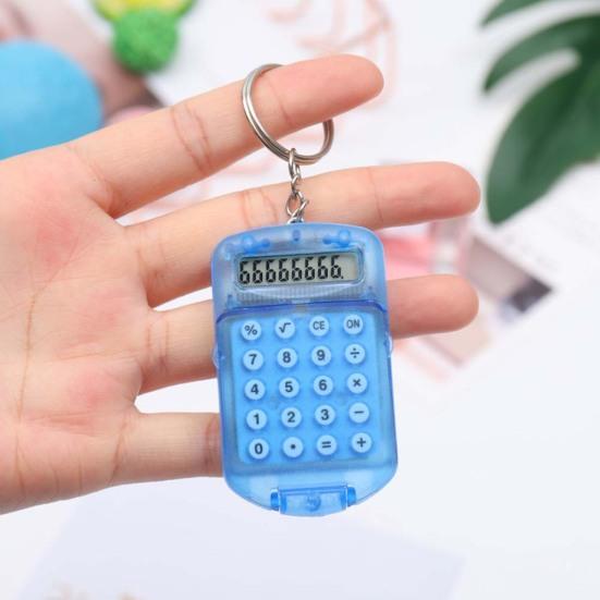 Портативный мини флип-калькулятор, подвеска-брелок, кольцо для ключей, держатель для ключей, подарок