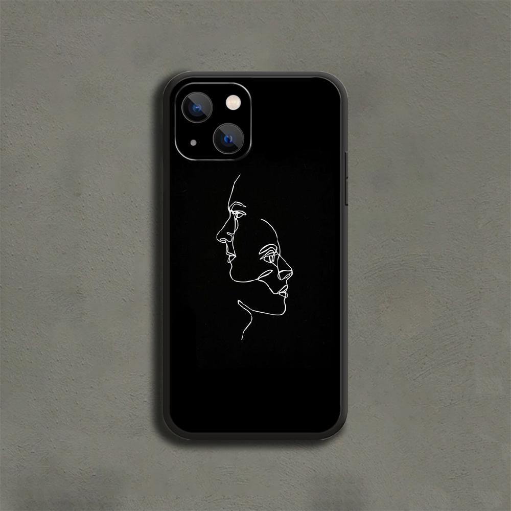 Чехол для телефона с линейным рисунком людей для iPhone Samsung Galaxy Redmi Xiaomi Note S A 16 15 14 13 12 11 20 21 22 23 53 54 Pro Plus Ultra Силиконовая накладка