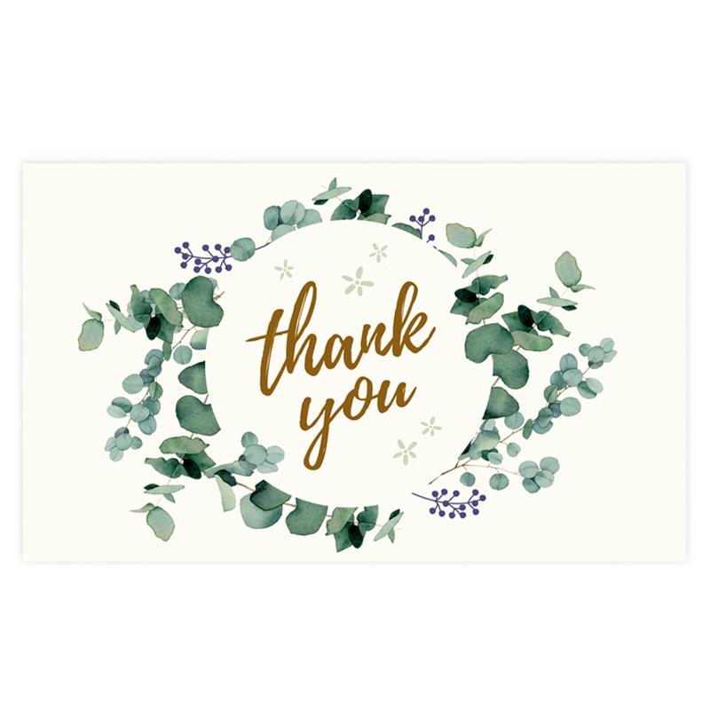 Black Thank You Greeting Cards, 50 Sheets/Pack