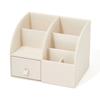 Francfranc Quilted Desk Organizer, Large, Ivory, Desk Storage, Tabletop Storage, Small Organizer, Drawer