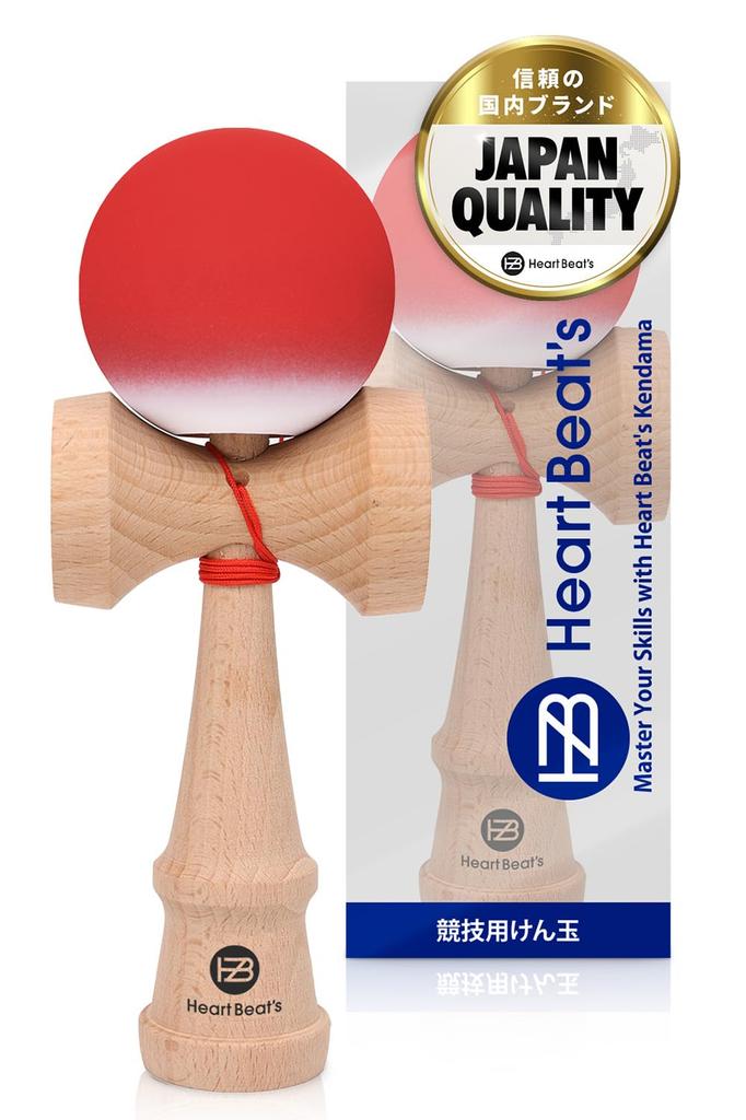 Modern Solid Color Kendama for Competition Kendama with Matte 7 Mystical Solid Red Use Finish, Two-Tone, Colors, [Heart Beat's]