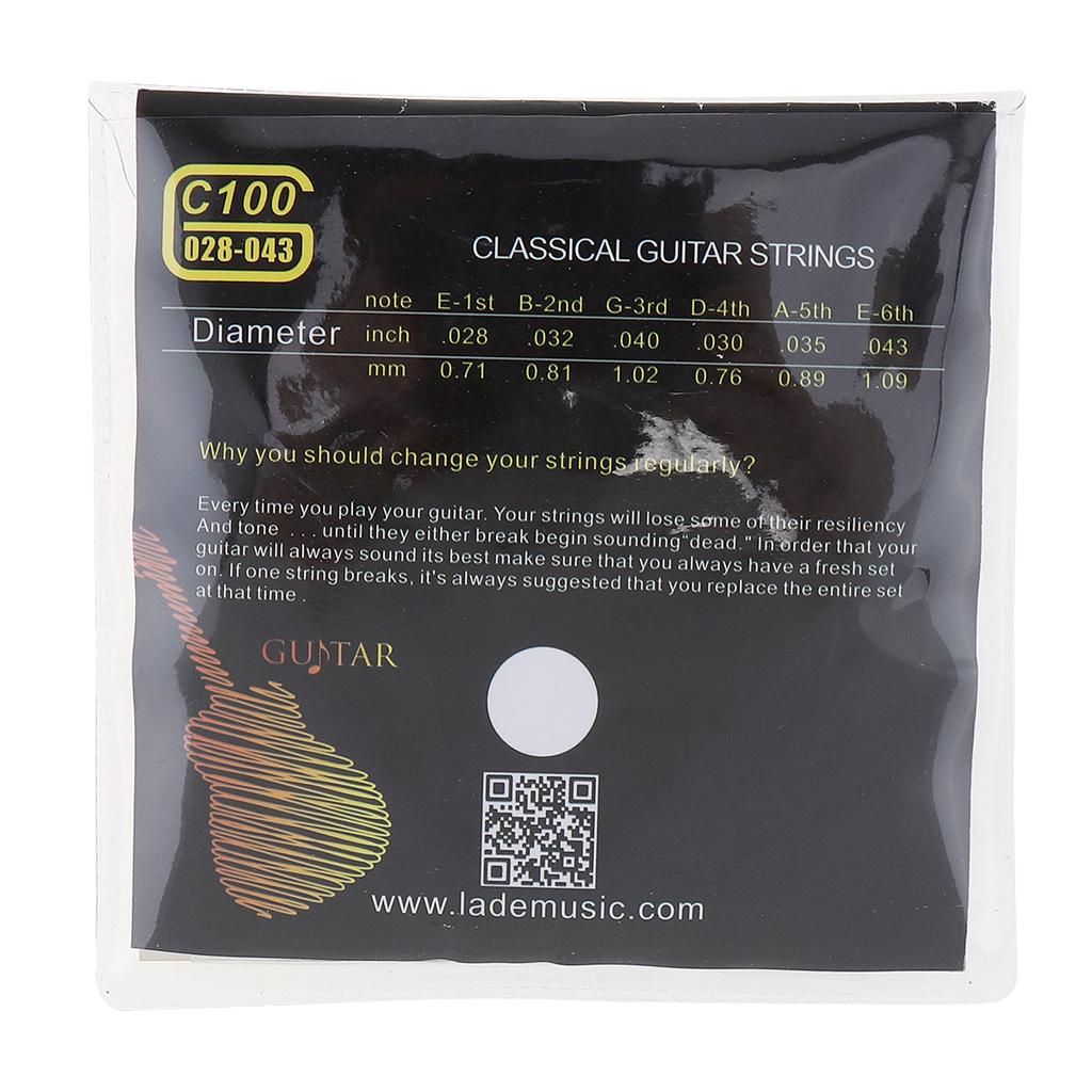 6pcs/set Classical Guitar Strings 028-043 Inch Steel Core Silver-Plated Copper Alloy