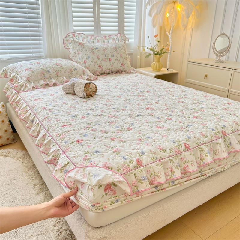 Покрывало, приятное для кожи, простое покрывало для кровати из чистого хлопка, эластичное постельное белье cubre colchón (Нет наволочки)