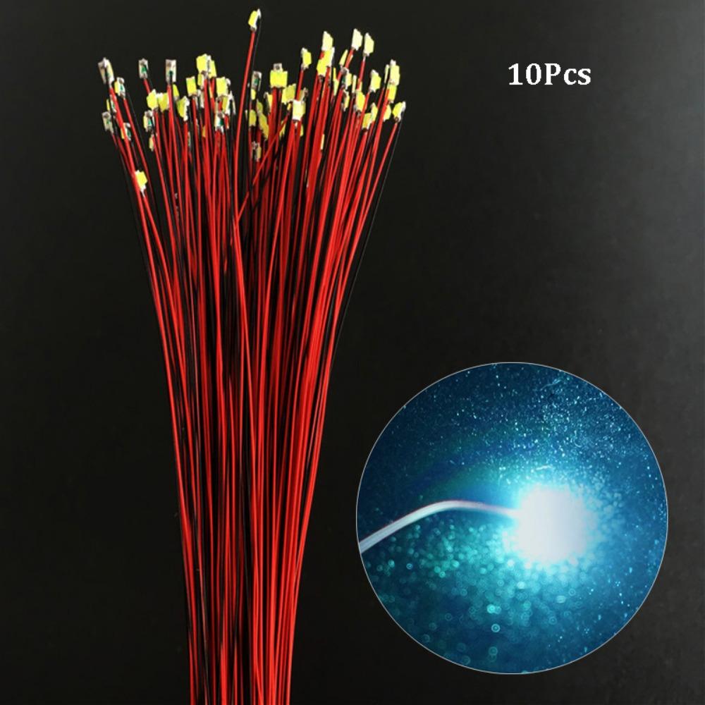 10Pcs Red Black Line 0805LED SMD Wire Light HO N OO Scale Pre-soldered Micro Railway Decoration