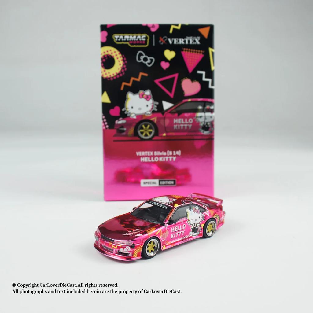 Гудронированные работы 1:64 Вершина Nissan Silvia (S14) Sanrio T64G-018-HK  Сплав Премиум Литая Модель Транспортного Средства Игрушка Коллекционная Дисплей