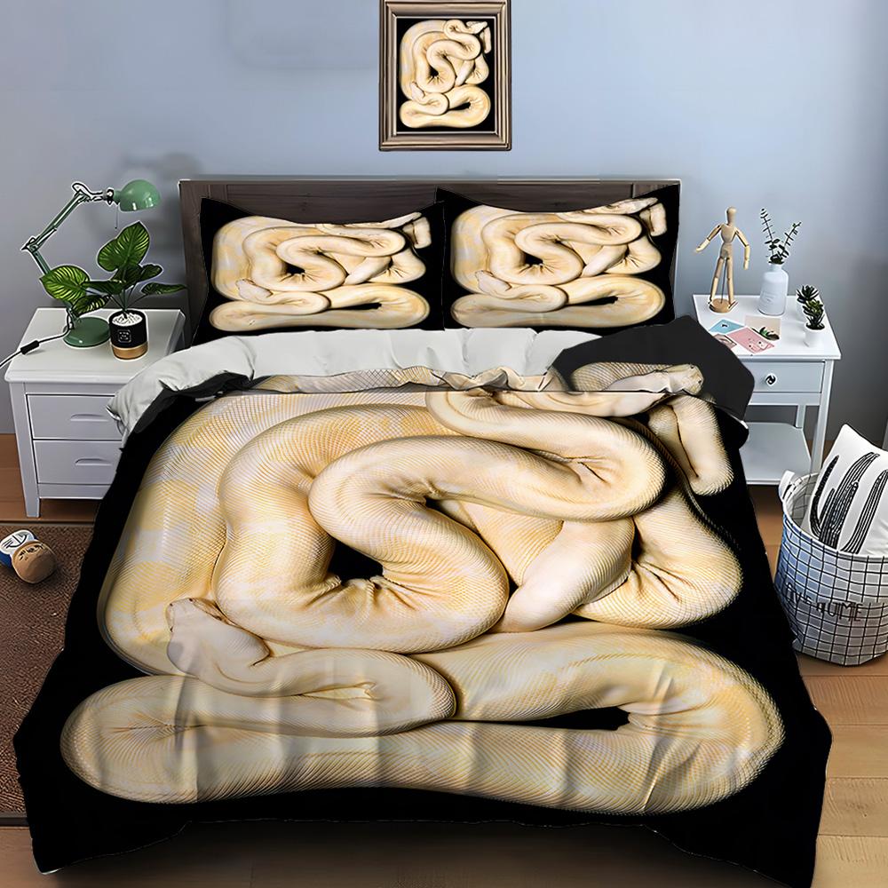 10 Sizes HD Snake Print Bedding Set Duvet Cover 1 Duvet Cover 2 Pillowcases Adult and Children Bedding Set Luxury for Gifts