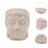 Buddha Head Figurine Flower Pot Statue Resin with Drainage Holes Bonsai Planter