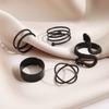 5 шт., набор колец в стиле панк-змеи черного цвета, набор женских колец на палец, ювелирные изделия