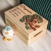 Cadeau naissance personnalisable - Boîte à souvenirs - Coffret souvenir naissance en bois - 30 x 20 x 14 cm - Motif Écureuil