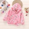 2025 Spring/Summer Korean Style Girls' Printed Hooded Windbreaker Cardigan