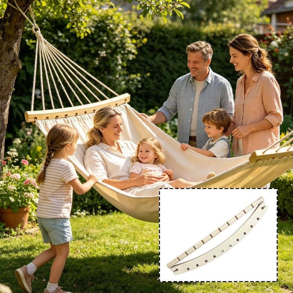 2Pcs Durable Hammock Curved Support Stick Sturdy Wooden Spreader Bars Garden Patio Backyard