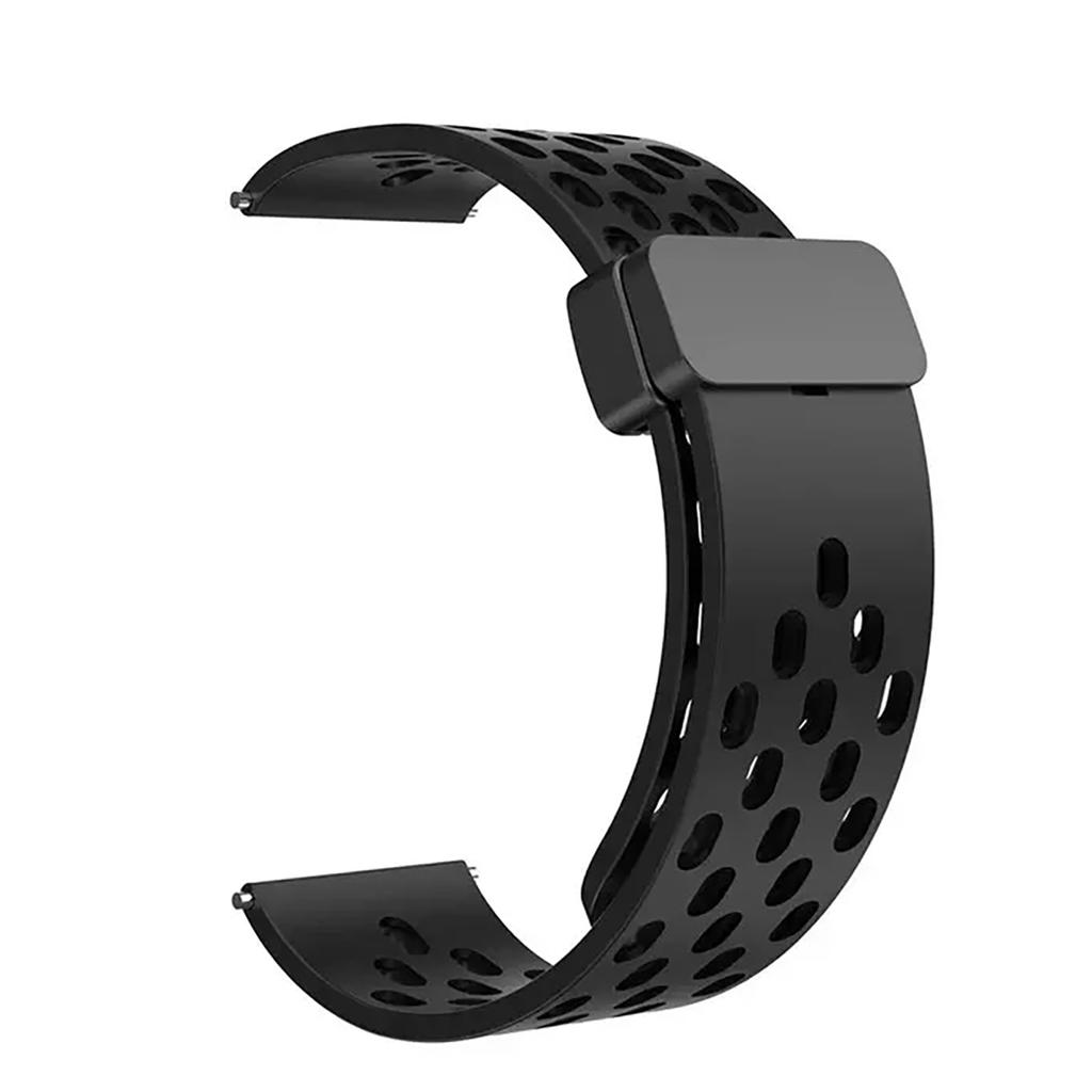 22mm 20mm Breathable Silicone Strap for Samsung Galaxy Watch 3 /4/ 5 /6 /S3 with Active Magnetic Strap for Huawei GT3/4 /Amazfit