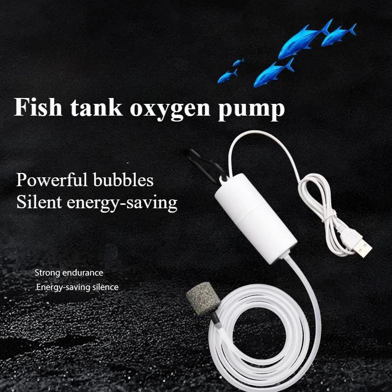 Oxygen Pump USB Portable Fish Tank Fish Farming Aquarium Supplies  Small Oxygen  Pump Ultra Quiet Fishing Aerator Fountain Pump