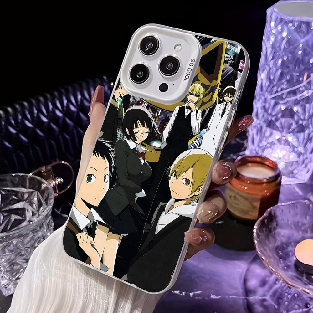 Anime Durarara Phone Case for iPhone 17 16 15 14 13 12 11 X XR XS Air Pro Max Plus White Colorful Silver Cover