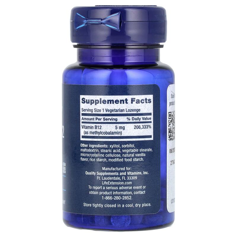 Vitamin B12 Methylcobalamin, 5 mg, 60 Vegetarian Lozenges