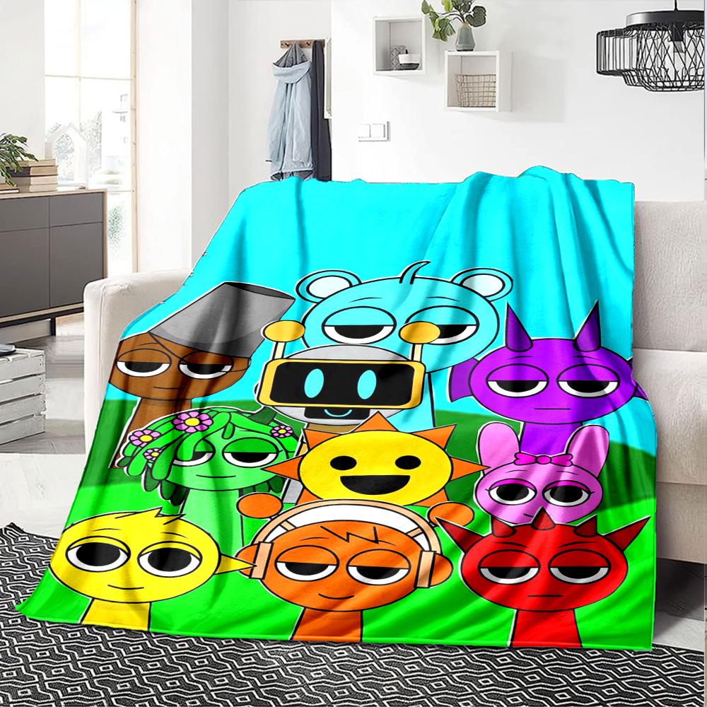 Sprunki Theme Printed Blanket - Perfect for Couch, Bed, Travel & Outdoor Use | Machine Washable, Cozy & Durable.