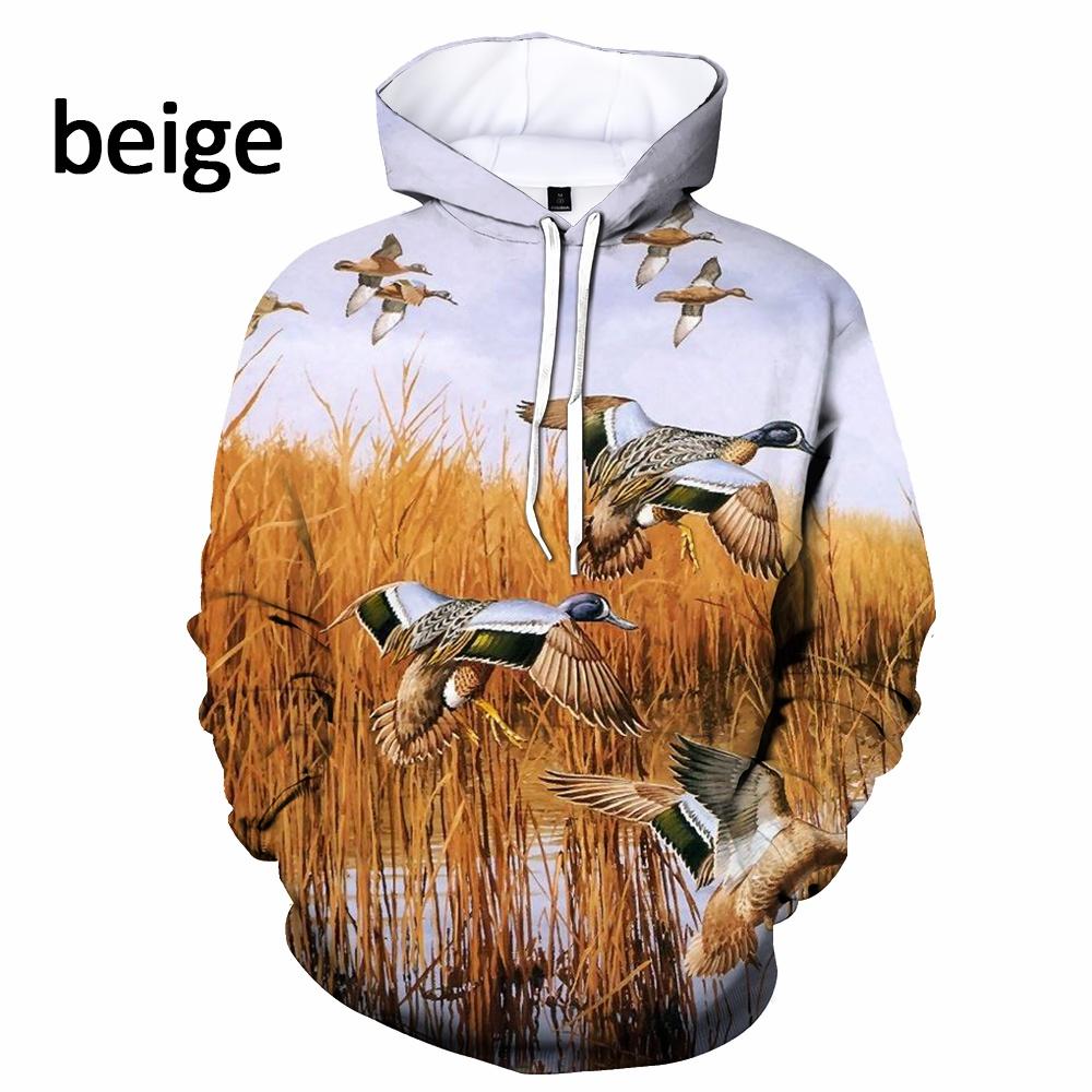 Fashion Men Hoodie 3D Printed Duck Hunting Men's and Women's Casual Long Sleeve Hoodies Sweatshirt Top Streetwear Spring Autumn