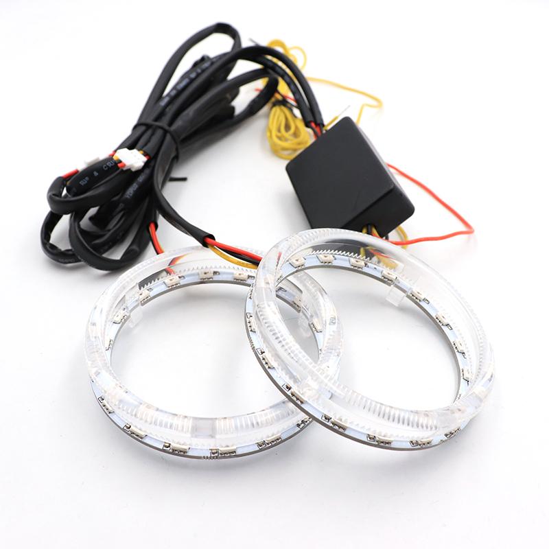 Ангельские глазки многоцветные RGB светодиодные кольца Halo огни динамические последовательные плавные указатели поворота ходовые огни для фар