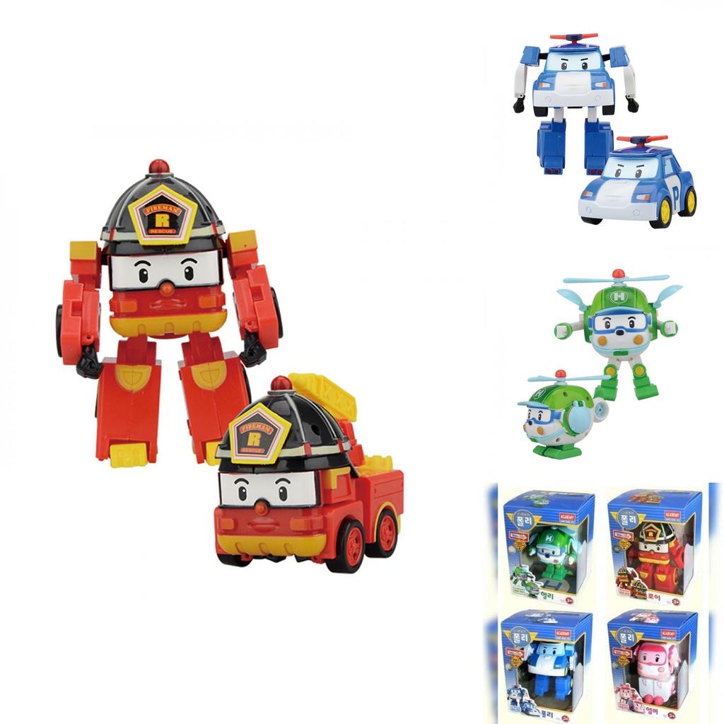 Полный набор из 4 шт. игрушек-трансформеров Робокар Поли Амбе Рой Хелли для детей, пасхальное украшение