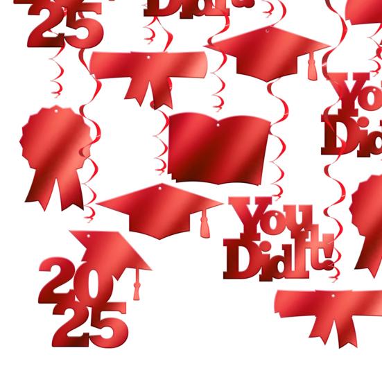 Graduation Party Hanging Swirl Decorations Class of 2025 Congrats Grad Supplies for Classroom Ceiling Home Decor