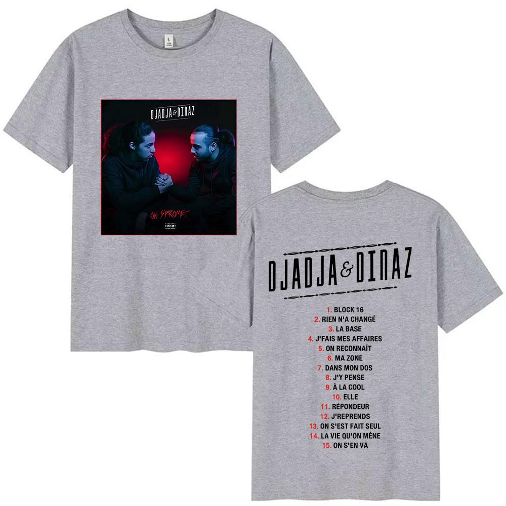 Rapper Djadja & Dinaz Album 2025 Graphic T Shirts Men's Vintage Style Gothic Clothing T-Shirt Hip Hop Short Sleeve Cotton Tshirt