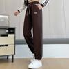 Women Winter Vintage Elastic Fleece Harem Pants Thicken Warm High Waist Pocket Sweatpants Simple Casual Trousers