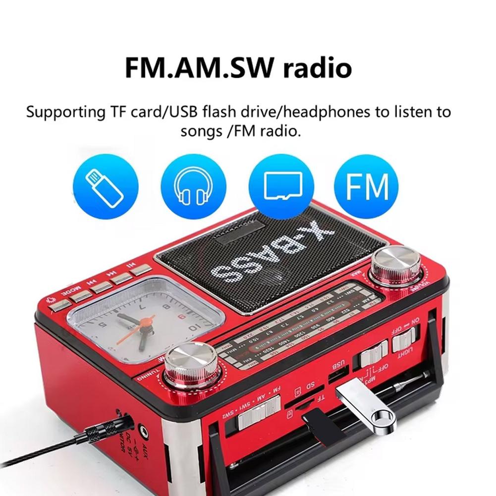 Портативное AM/FM/SW ретро радио винтажное многофункциональное радио с динамиком фонарик BT5.0 TF карта для экстренных случаев в помещении и на открытом воздухе