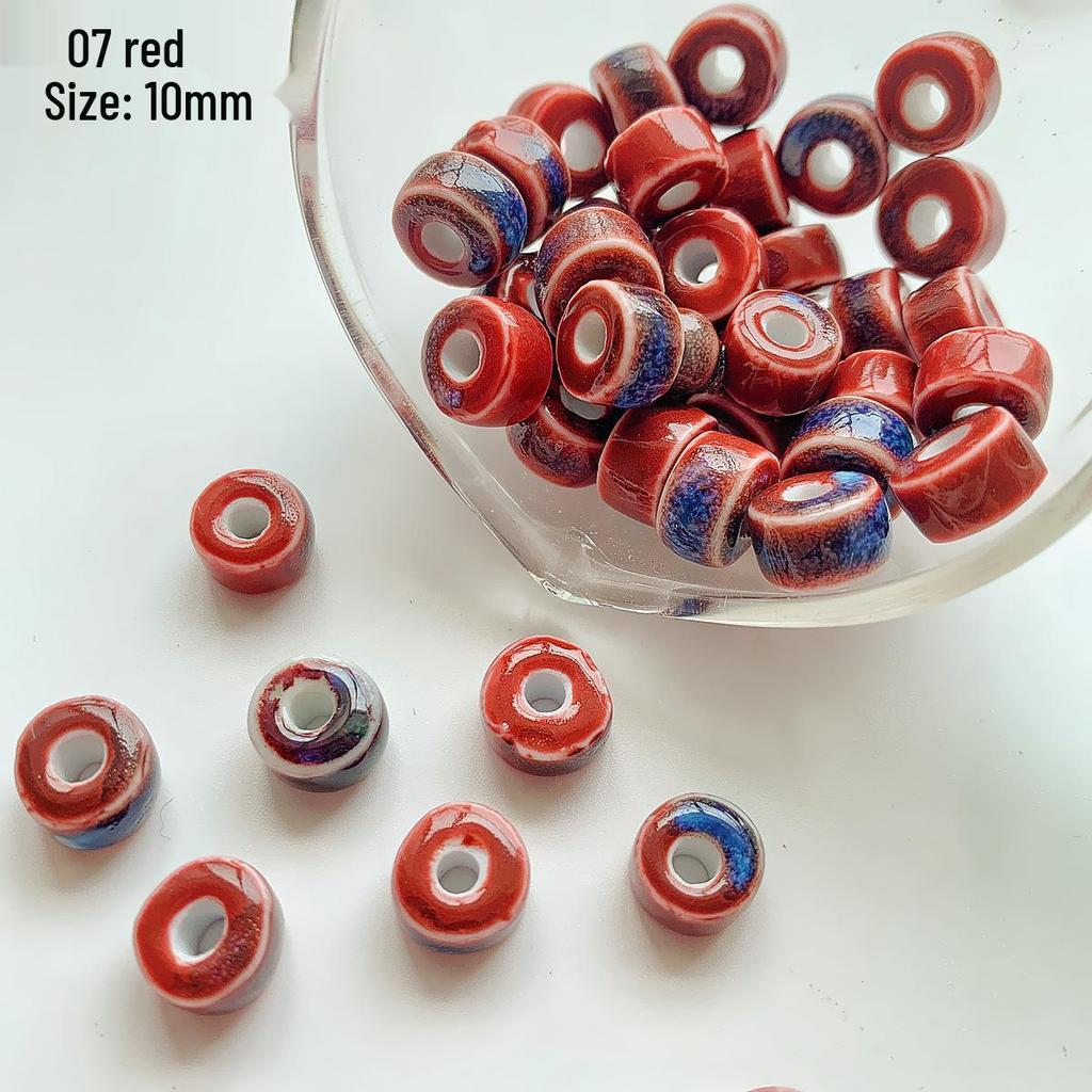 High-Temp Ceramic Glazed Round Spacer Beads for DIY Jewelry