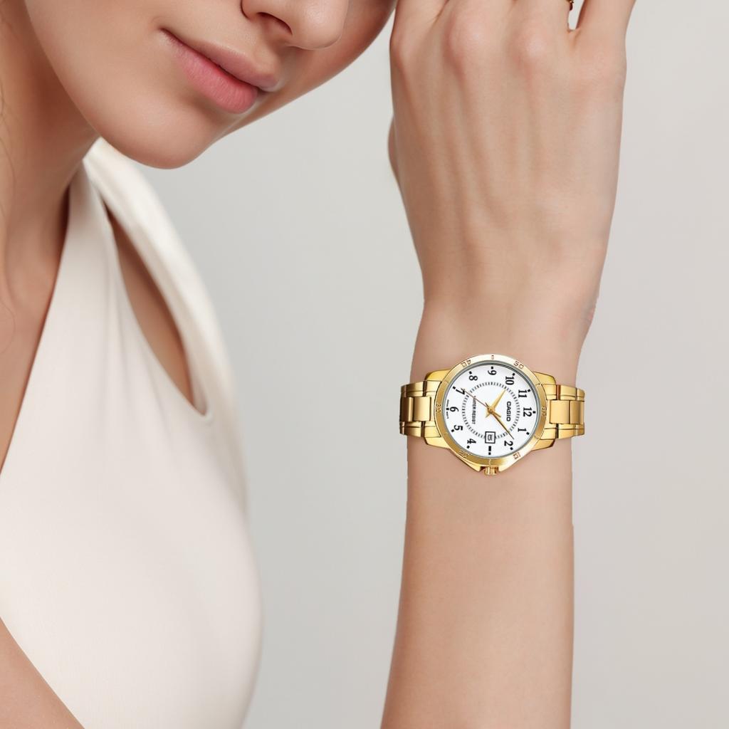 Casio Женские часы стандартной серии Белые LTP-V004G-7B LTP-V004G-7B