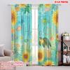 2pcs,2D Plane Printing Popular Curtain Panels SunnyAquaticGreetings Durable Polyester (without Rod) All Seasons for Living Room,