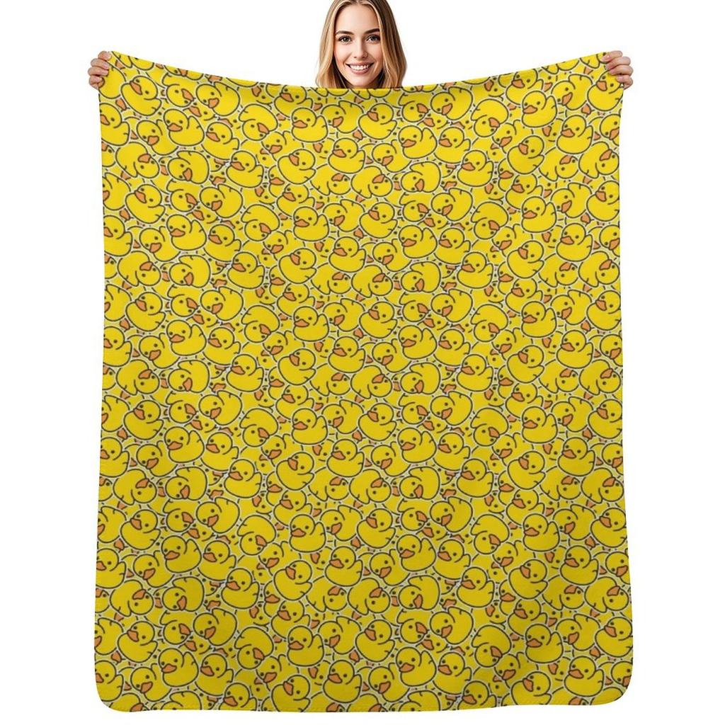 Yellow Classic Rubber Duck Throw Blanket Warm Napping Blanket for Office Couch Bed