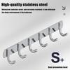 Stainless Steel No-Drill Bathroom Strong Adhesive Clothes Hanger Hook